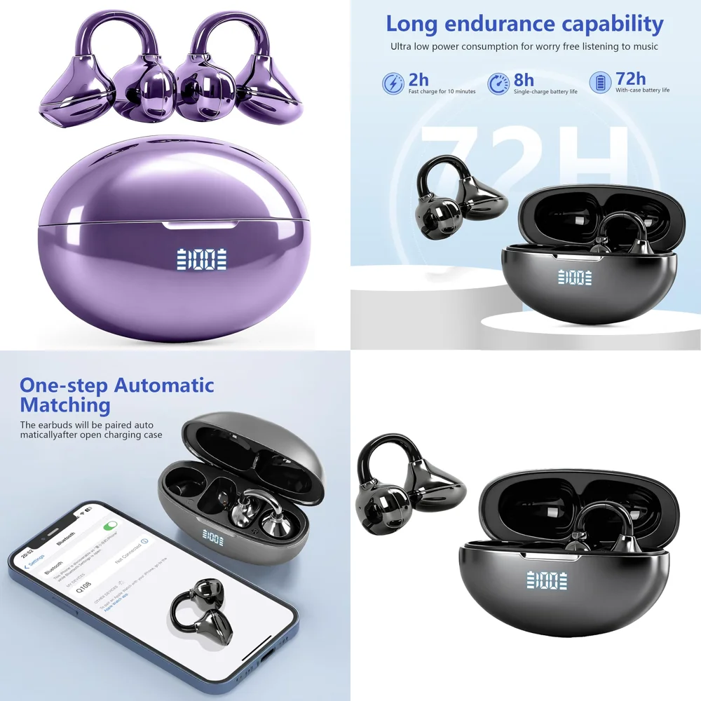 

BT 5.4 Comfort Fit Headphones Deep Bass Stereo Wireless Earphone with LED Display for iPhone Android High Quality Headset 2026