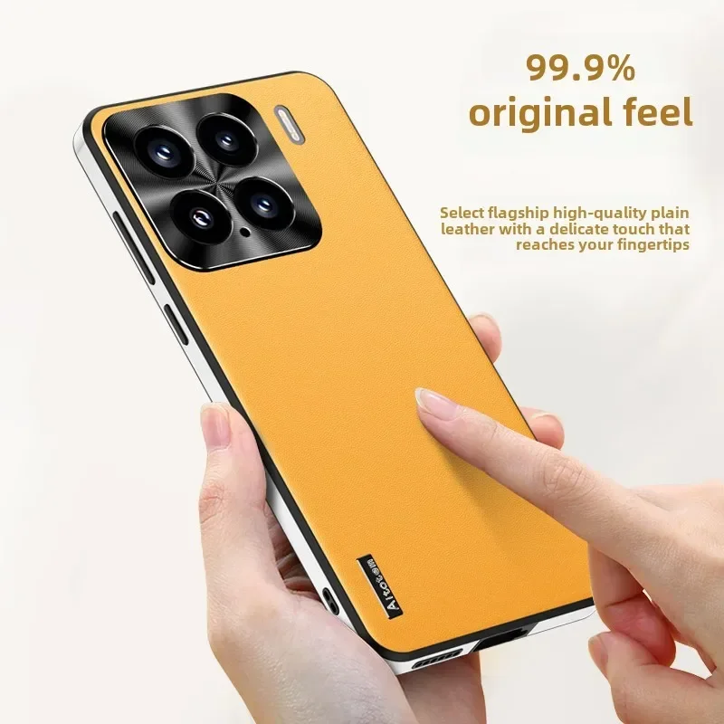 

Противоударные мягкие кожаные чехлы для XiaoMi 14 15 Pro 13 Ultra с металлическими линзами, полный защитный чехол с защитой от падения, задняя крышка, чехол для телефона