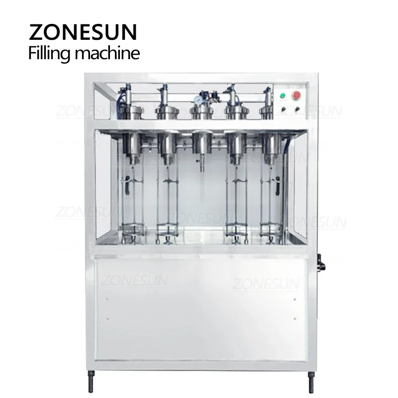ZONESUN Macchina di rifornimento per birra Attrezzatura Schiumosa Liquido Alcolico Gassato Frizzante Bevande aerate Produzione di bottiglie ZS-DG4