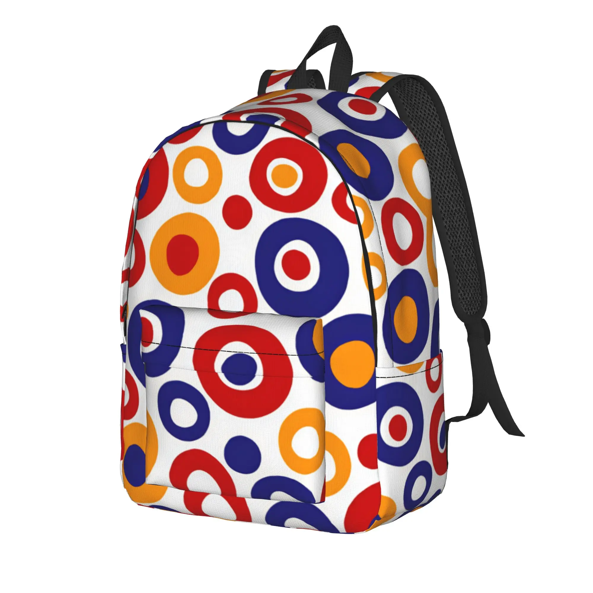 Vibrant Color Ring Pattern Backpack  Cycling Backpacks Girl Designer Durable School Bags Kawaii Rucksack