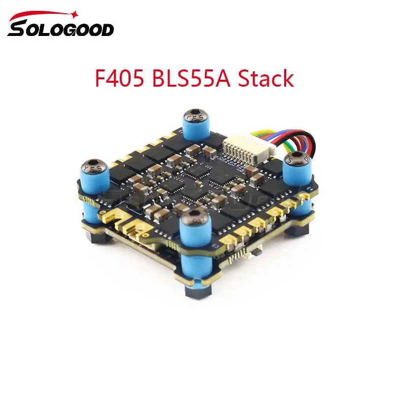 

SoloGood F405 55A Stack ICM42688P F405 Flight Controller BLHELI_S 55A 4in1 ESC 30.5X30.5mm 2-6S for FPV Freestyle Drones Parts