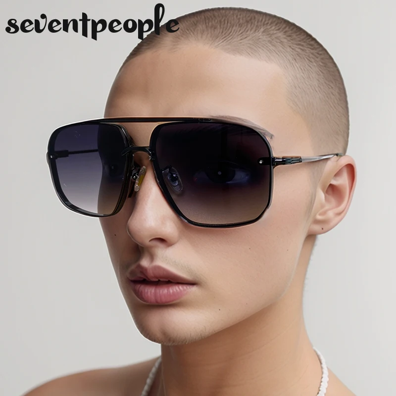 

2025 Luxury Oversized Steampunk Square Sunglasses Men Women Classic Vintage Metal Frame Shades UV400 Trendy Gold Driving Eyewear