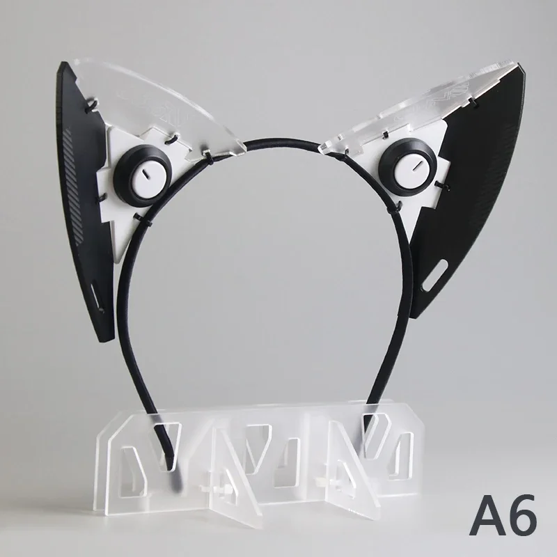 Cyberpunk Cosplay Mask Headband Functional Mechanical Cat Ears Hairband Central Town Tactical Craft Prop Music Festival Headwear