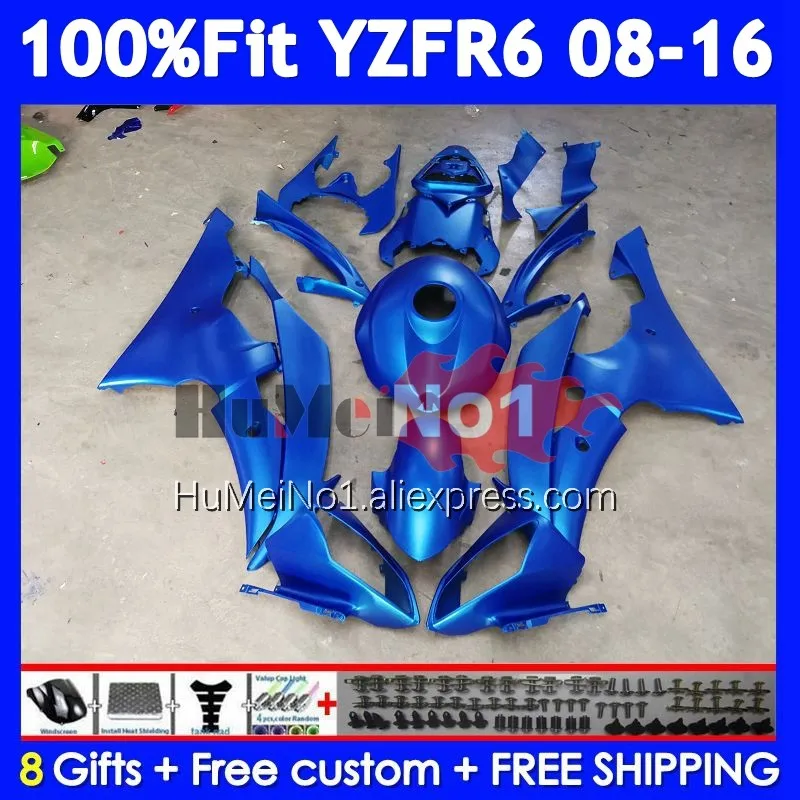 Bodys For YAMAHA YZF R6 600 R 6 YZF-600 YZF-R6 Glossy blue 359No.29 YZFR6 YZF600 08 09 10 11 12 2013 2014 2015 2016 Fairing Kit