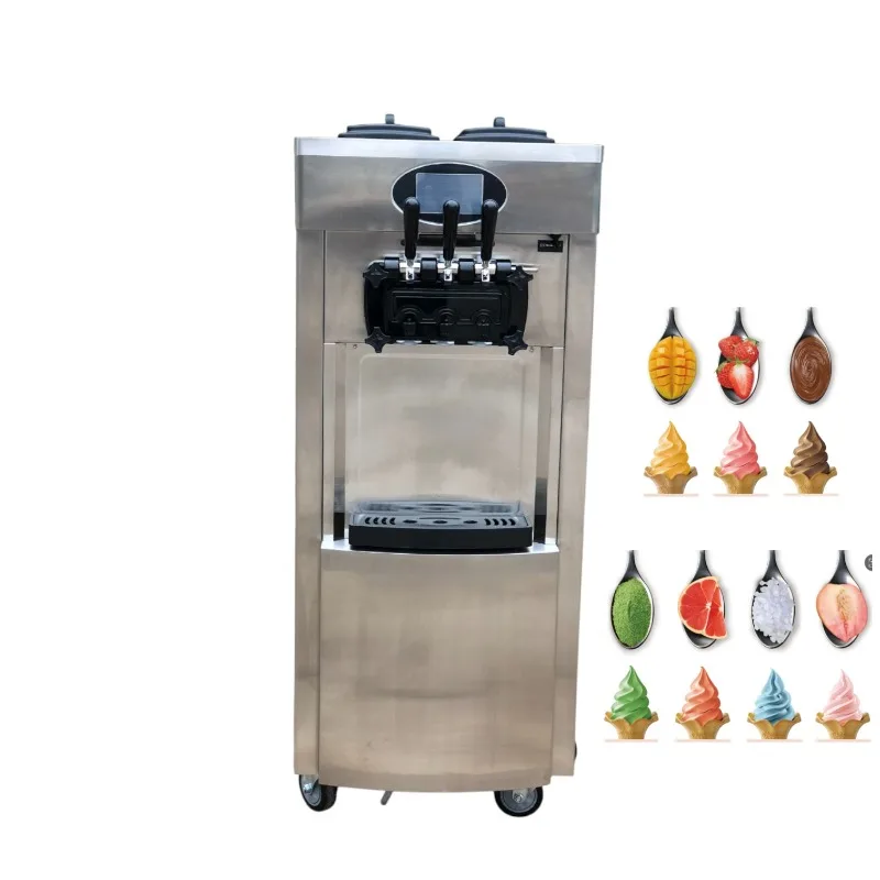 Tabletop Soft Serve Ice Cream Maker Machine Commercial 3 Flavor Yogurt Freezer Equipment Gelato Unit for Cafe Shop