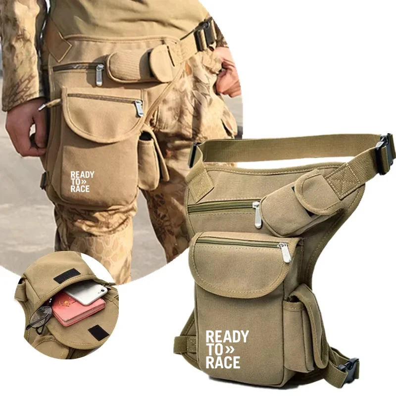 Ready To Race High Quality Nylon Men Drop Leg Bags Casual Riding Motorcycle Thigh Hip Bum Belt Bag Hop Travel Camouflage Waist