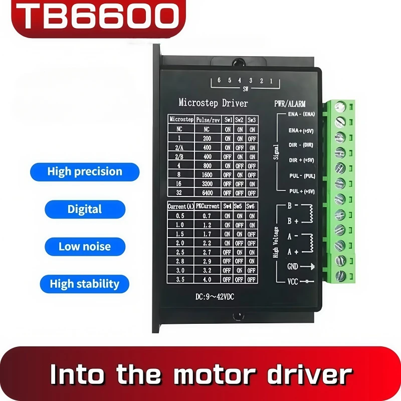 

TB6600 Stepper Motor Driver Nema 23 Nema 34 42/57/86 Nema17 32 Segments 4.0A 42VDC CNC Engraving Machine Wood Router Mini Lathe