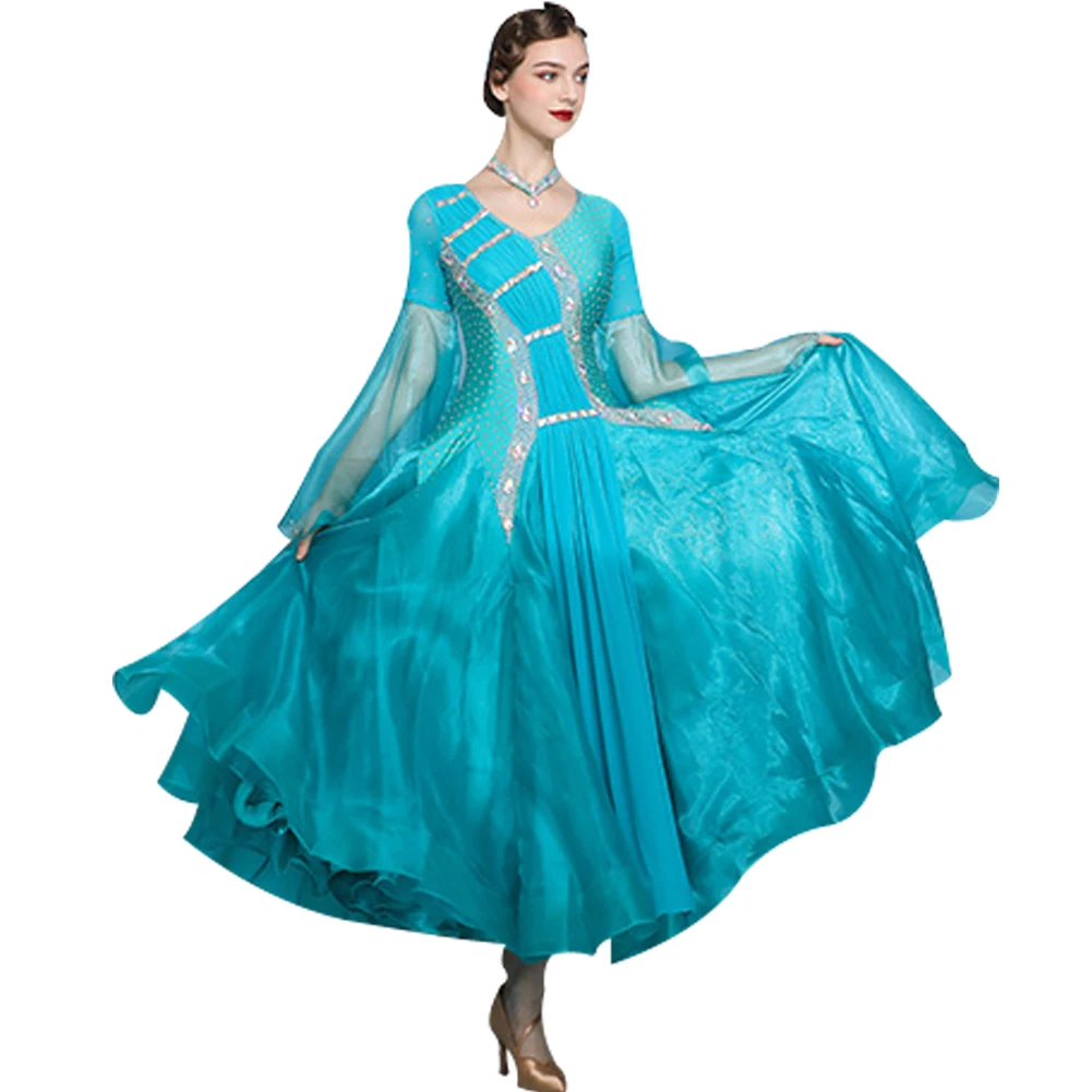 New Women Modern Dance Dress National Ballroom Dance Competition Dress Big Swing Waltz Ballroom Dance Dress Costume