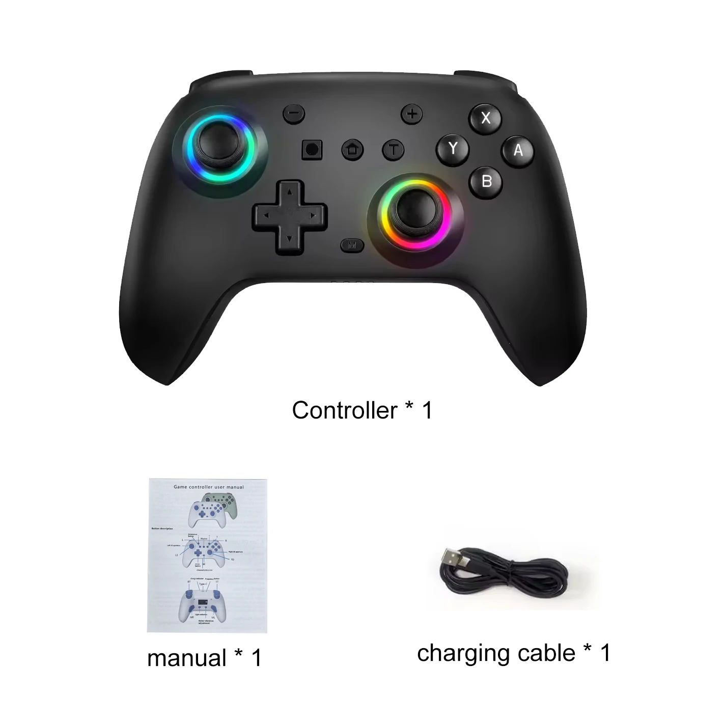 RGB Wireless Controller for  Switch/ OLED/ Lite/ Steam/ Android Gamepad PC Joystick Joypad Controle with Turbo Function