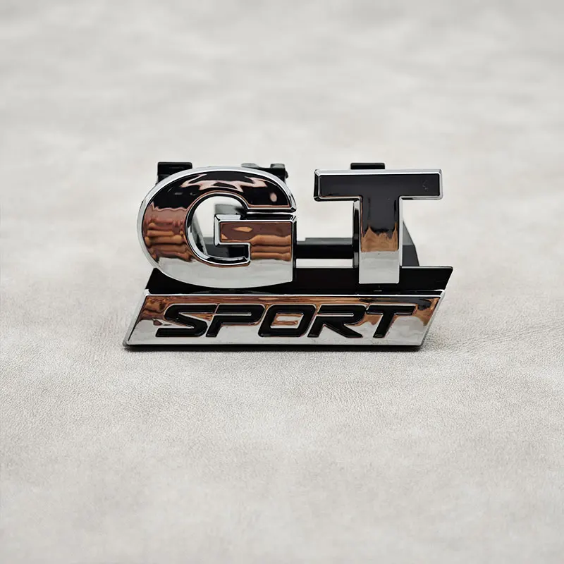 3D ABS Chrome GT Sport Logo Emblem شارة الشبكة الأمامية للسيارة لملحقات Volkswagen الخارجية