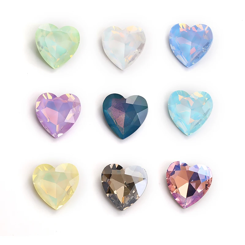 23mm Big Gems Heart Glass Rhinestone for Jewelry Making and Crafts DIY Crystal Stones Wedding Dresses Bag Decoration