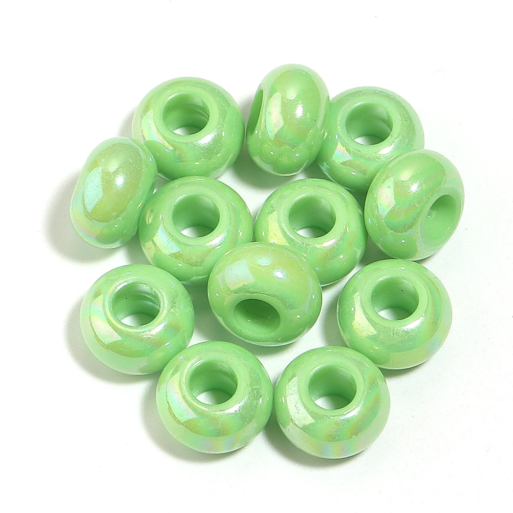 50 stuks 14mm UV gekleurde geplateerde grote gat acryl kralen losse afstandhouders abacus kralen DIY handgemaakte ketting voor het maken van sieraden
