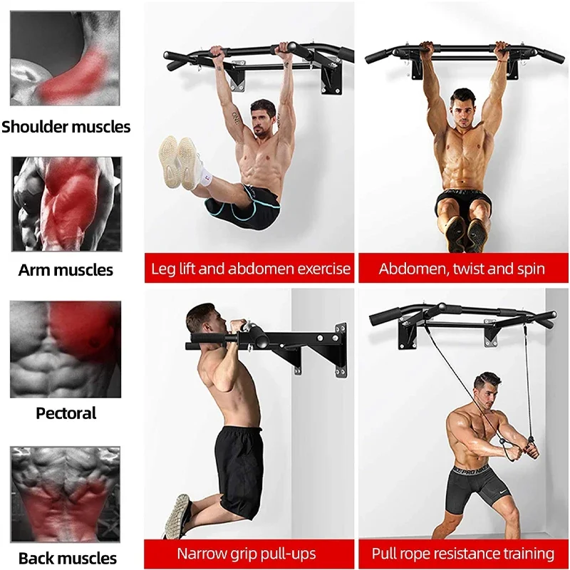 Wall-Mounted Pull-Up Bar,Horizontal Bar Heavy Duty Chin-Up Bar for Strength Training, Spine Stretching & Inverted Workouts