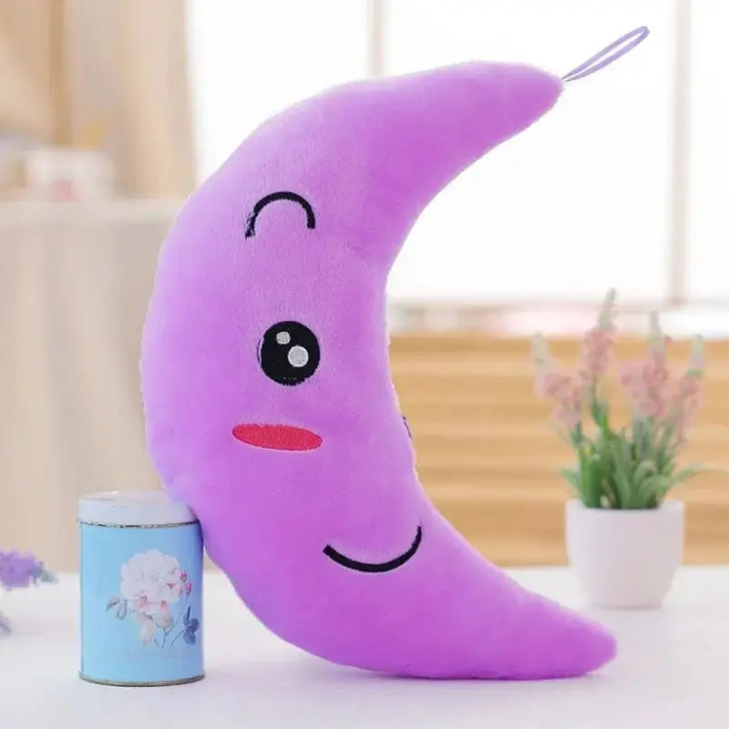 Moon Pillow PlushToys Cute Luminous Toy Led Light Glow in Dark Doll for Children Kids Cushion Floor Cute Pillow Holiday Gifts