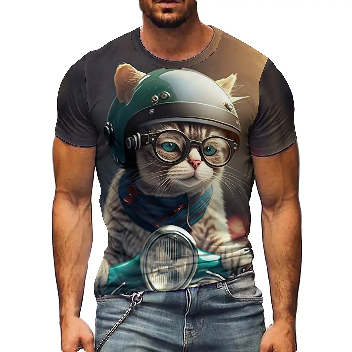 

3D T Shirt For Cat Men and Women's Printed Short-sleeved T-shirts, Men's Couple's Oversized T-shirts.