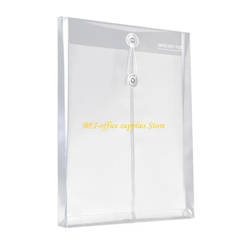 

A9LC 10Pcs File Wallet String Closure File Organizers Water Resistant File Envelope Letter Size Document Folder For Office