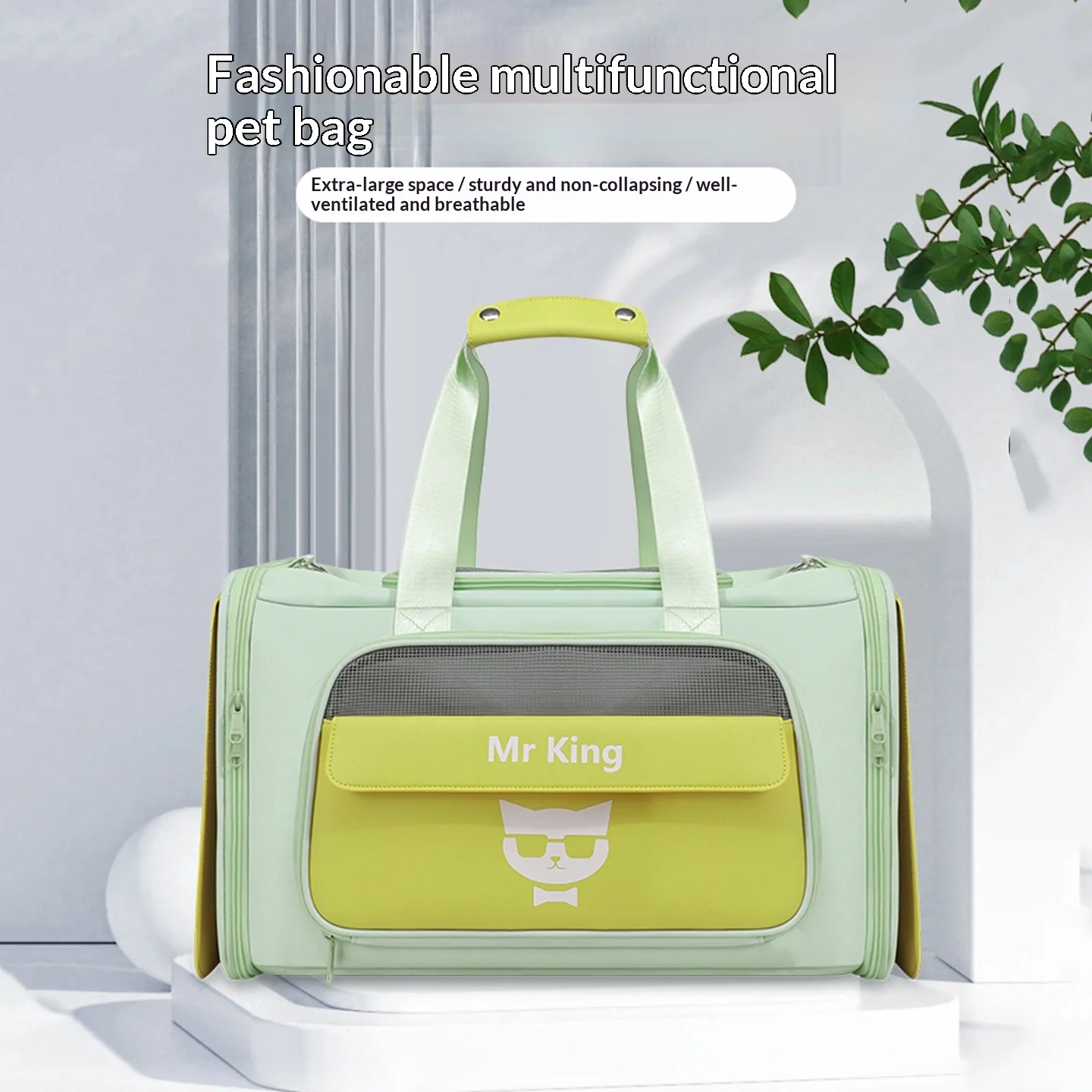 Transportín portátil transpirable para gatos: bolsa de viaje ligera