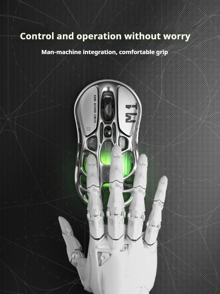 GravaStar M1 M2 Wireless Magnesium Alloy Gaming mouse PAW3395 4K 26000DPI bluetooth 2.4G wired Hollow design Gamer Mouse Gifts