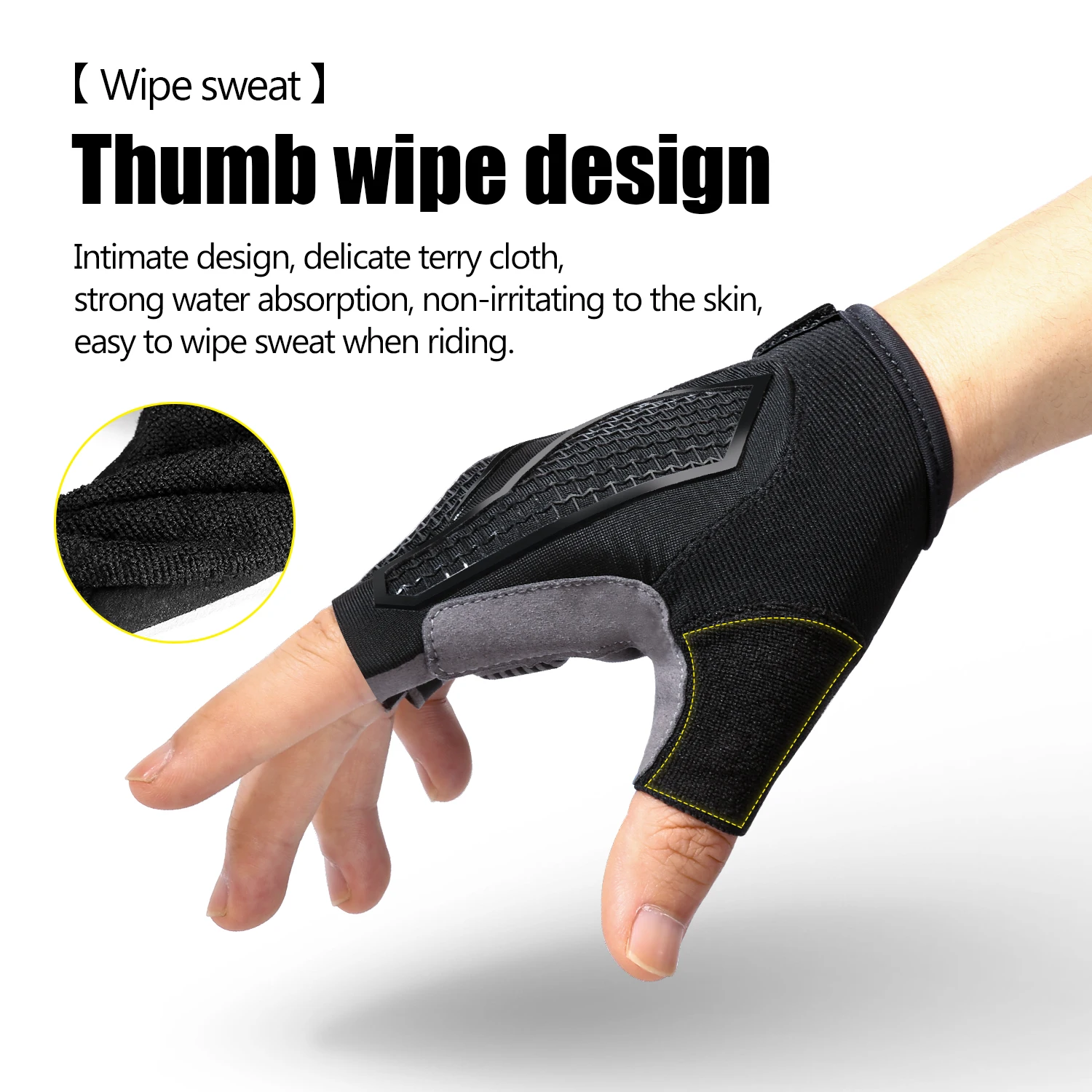 HOT Cycling Anti-slip Anti-sweat Men Women Half Finger Gloves Breathable Anti-shock Sports Gloves Bike Bicycle Glove