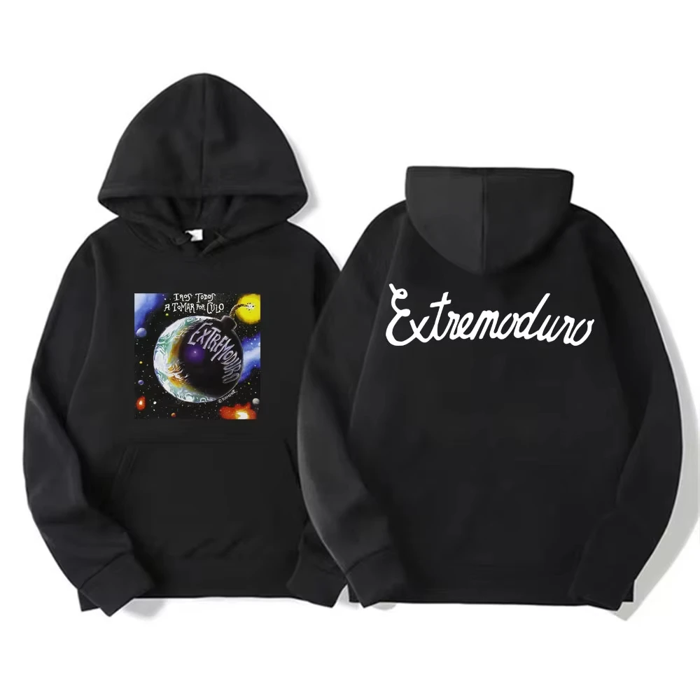 

Rock Band EXTREMODURO Tour 2026 Graphic Hoodies Men Women Harajuku Hip Hop Punk Sweatshirt Casual Fleece Loose Hoodie Streetwear