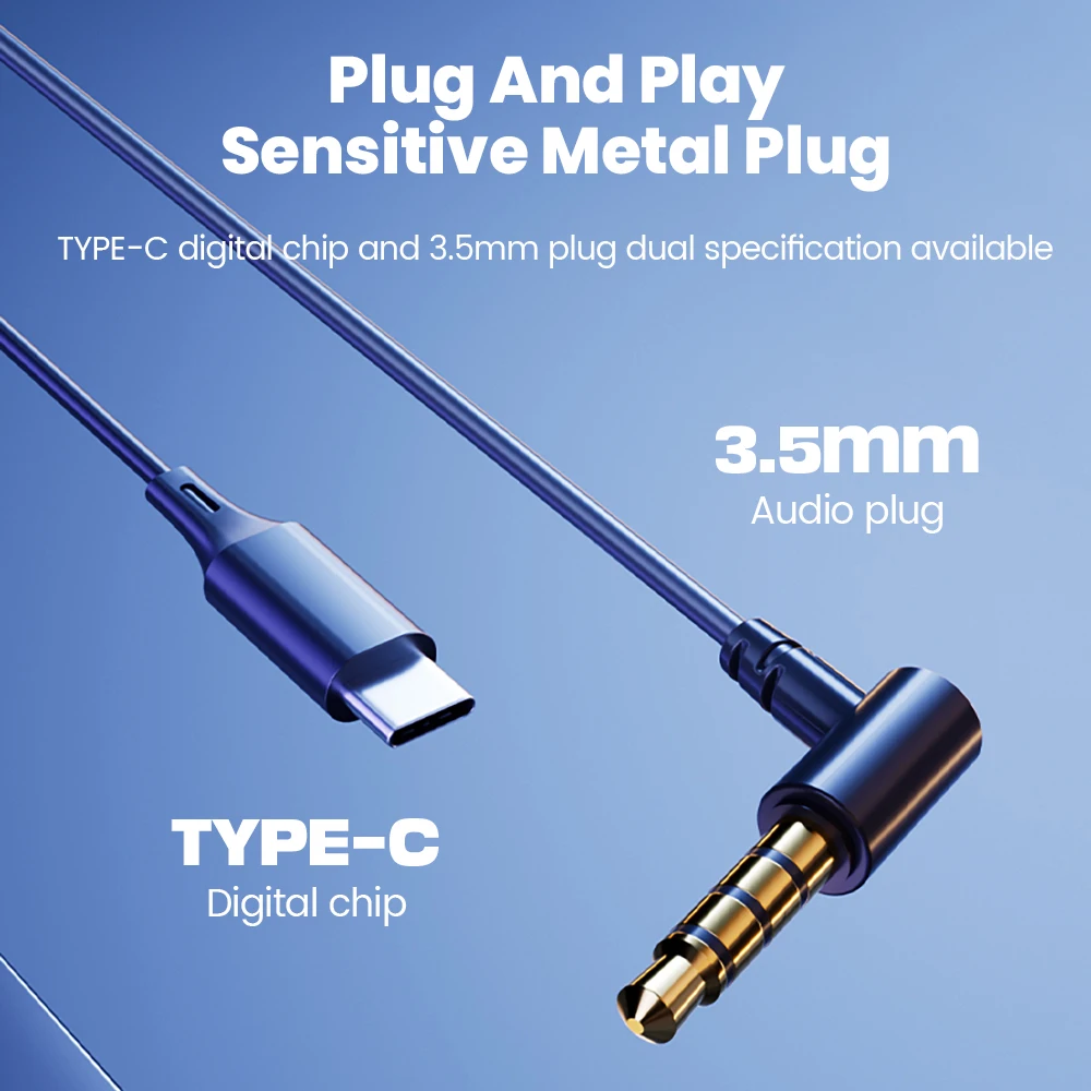 سماعات أذن أصلية هاي فاي مع صوت ستيريو 7.1 من النوع C/3.5 ملم جاك ألعاب الألعاب لهاتف سامسونج وشاومي وهواوي #5