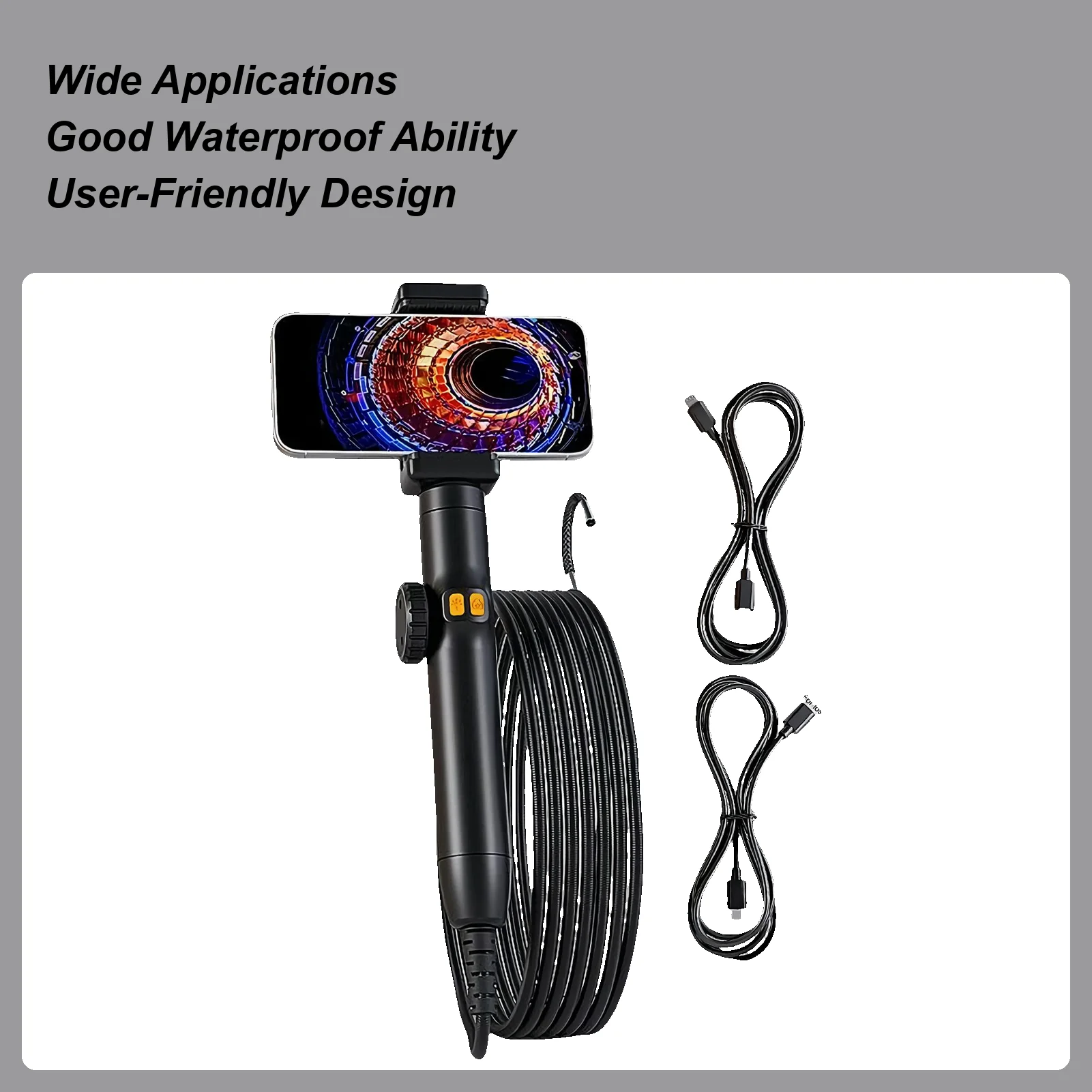 

Automotive Borescope Industrial Endoscope Inspection Camera Waterproof Snake Scope For Industrial Duct Hvac System Electrical