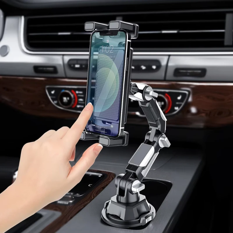 Car Cup Holder Tablet & Phone Mount, Universal Stand with Adjustable Long Arm for iPad Pro Air Mini, Samsung Galaxy Tab, Kindle 3