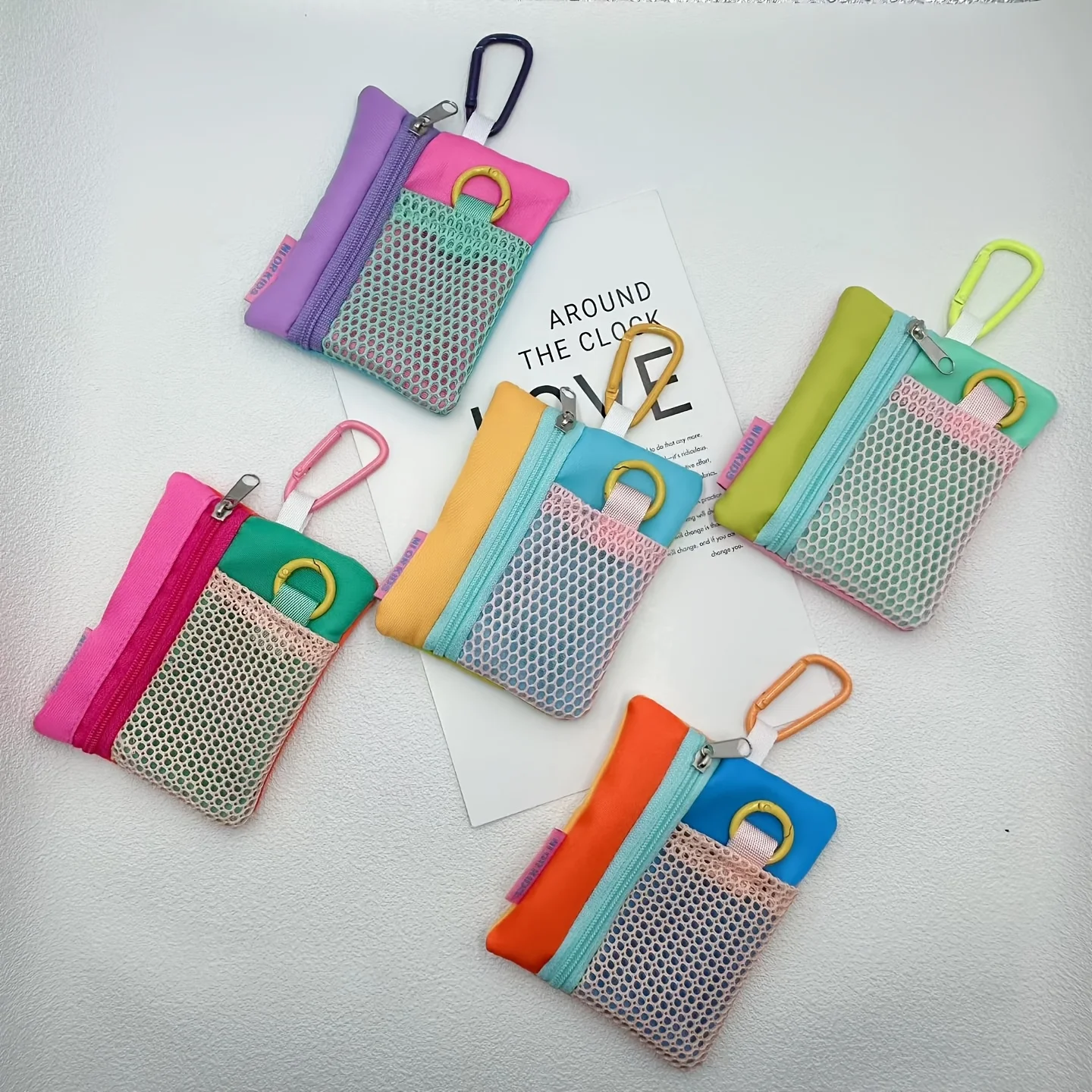 2026 New Minimalist Canvas Phone/Earphone/Coin Purse/Mini Card Holder/Key Pouch, Stylish Bamboo Color Block