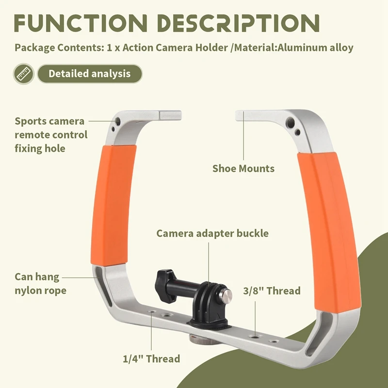 NEW-TELESIN Diving Rig Handheld Video Dive Light Stabilizer Tray For Gopro Max Hero 10 9 8 7 6 5 Underwater Scuba Accessories