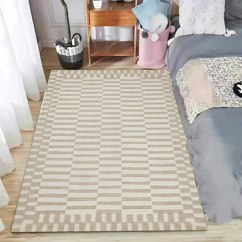 Vintage Boho Striped Border Area Rug Large Carpet for Living Room Bedroom Hallway Entryway Kitchen Stylish Decor Floor Mat