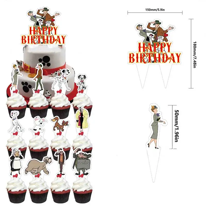 One Hundred and One Dalmatians Birthday Party Decoration Animal  Balloon Banner Cake Kids Backdrop Kindergarten Baby Shower Gift