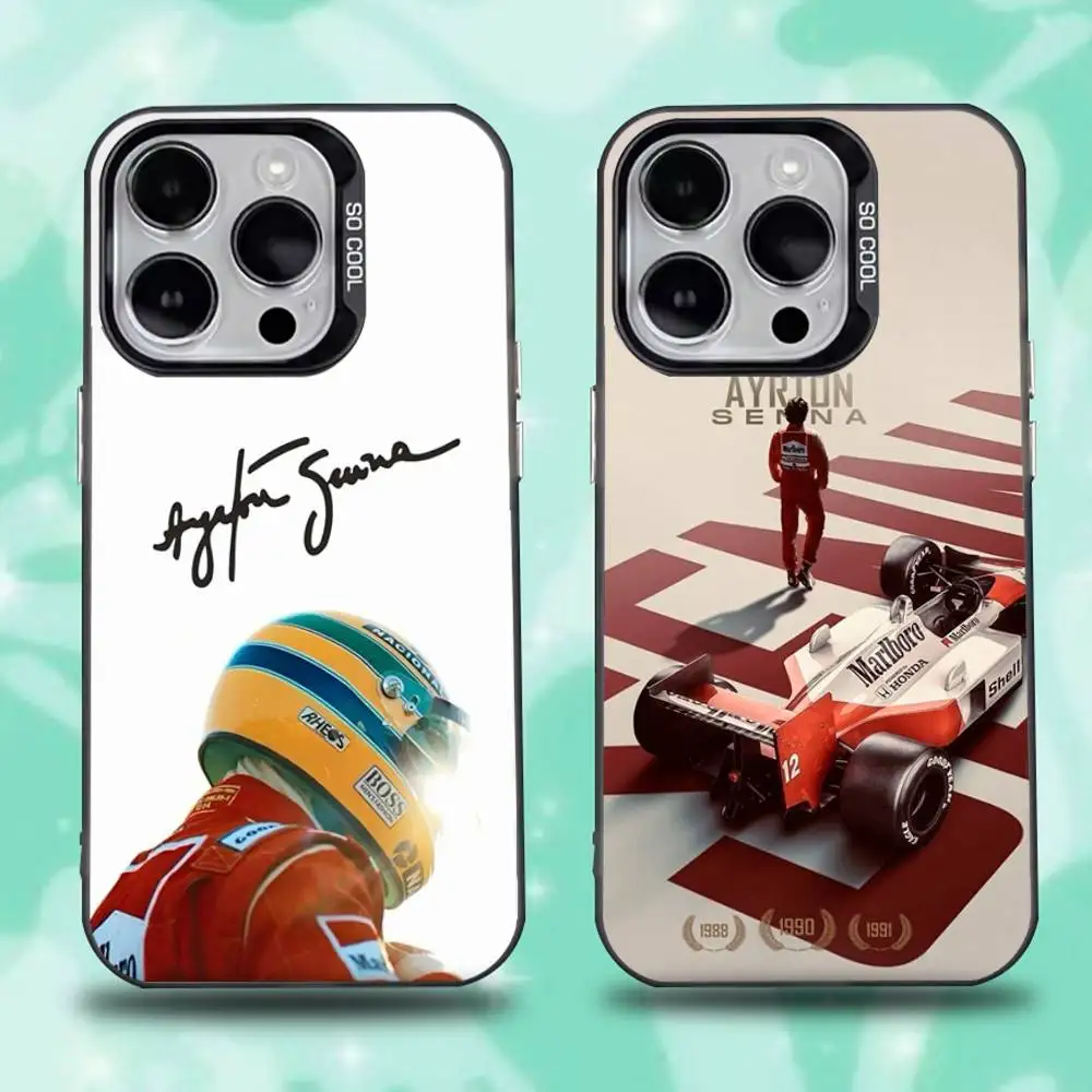 

Racing Driver A-Ayrton S-Senna Phone Case For iPhone 16,15,14,13,12,11,Pro,Max,Plus,Mini,XS,SE Anti Fall Black Matte Hard Bumper