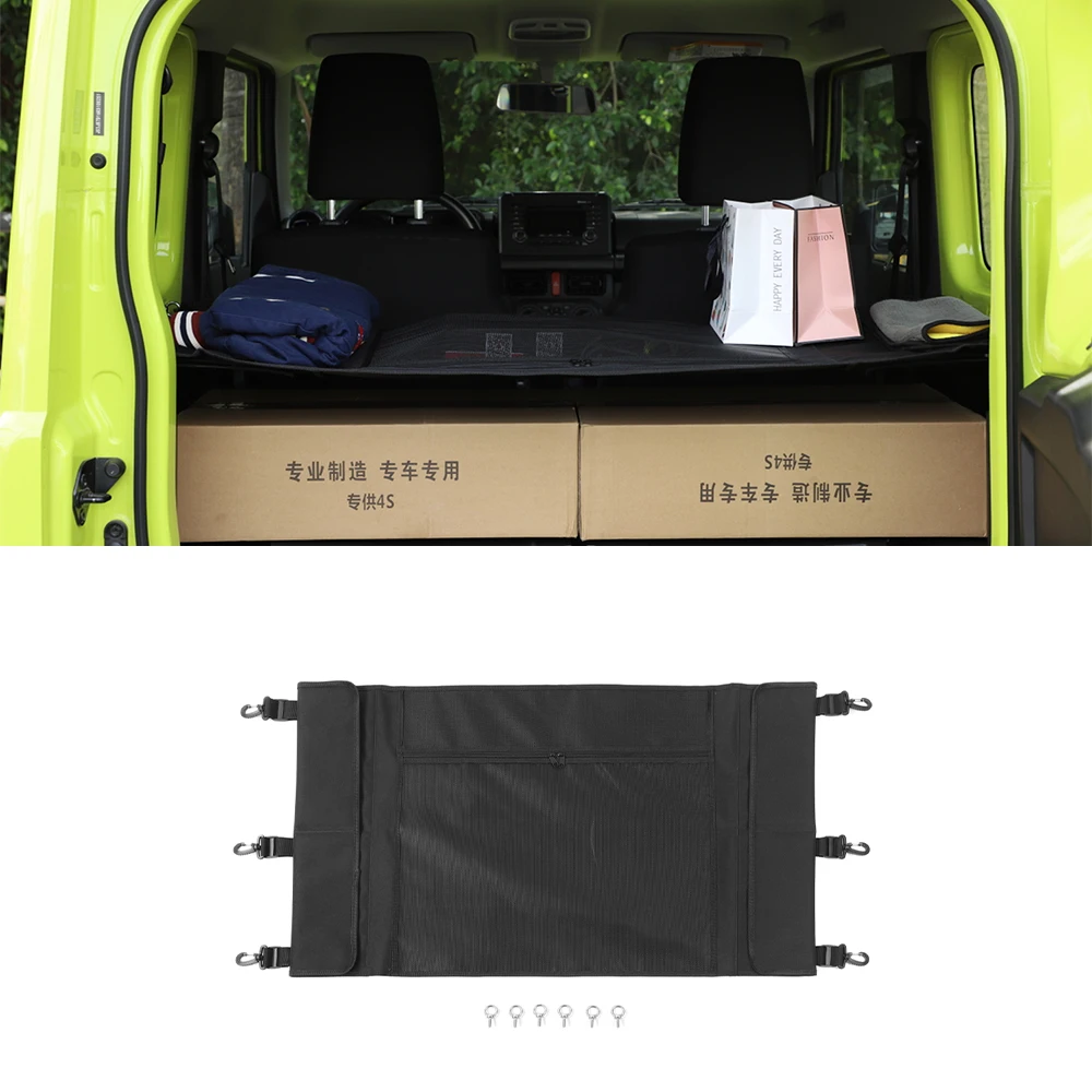 

Car Rear Trunk Cargo Mesh Net Luggage Cover Shading Curtain Black Interior Accessories for Jimny JB74 2019 2020 2021 2022 2023