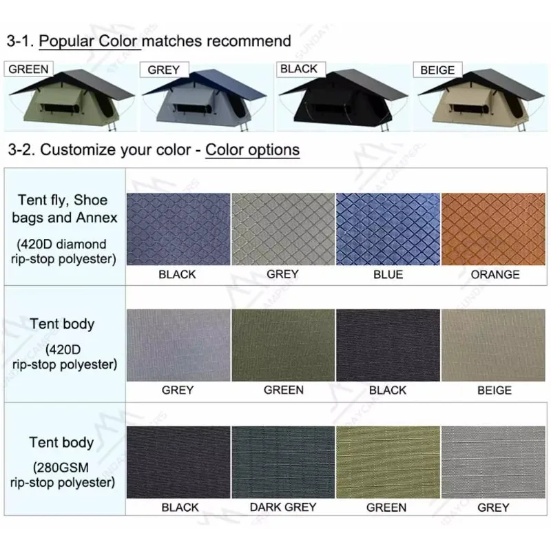 Off-road Camping Tent Car Rooftop Tent Camping & Outdoors Universal Fit Car Vehicle Rooftop Tent