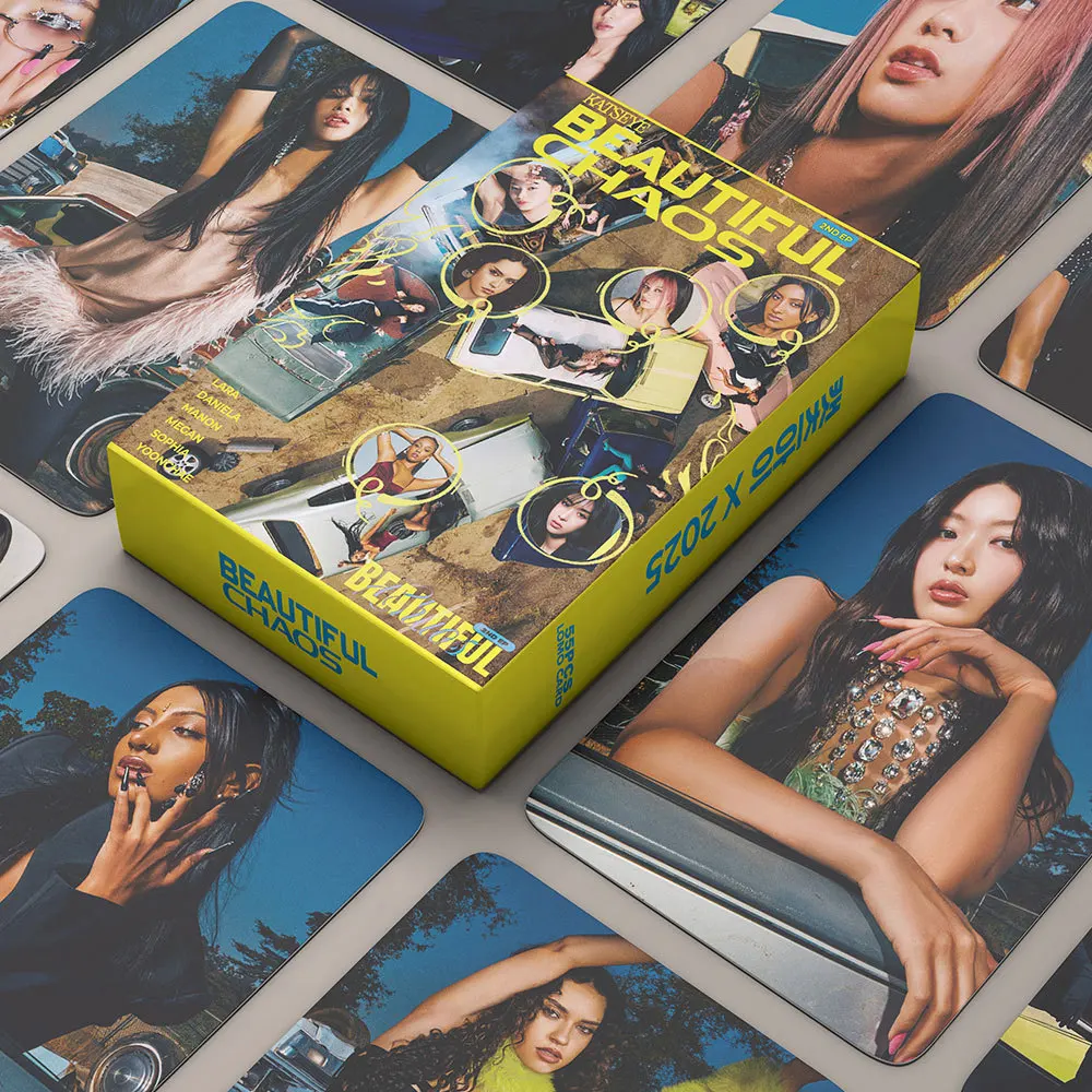 55 قطعة/المجموعة/المجموعة ألبوم Kpop KATSEYE غابرييلا مجموعة لومو بطاقات جميلة الفوضى ليزر HD مطبوعة مانون ميغان يونشان المشجعين الهدايا