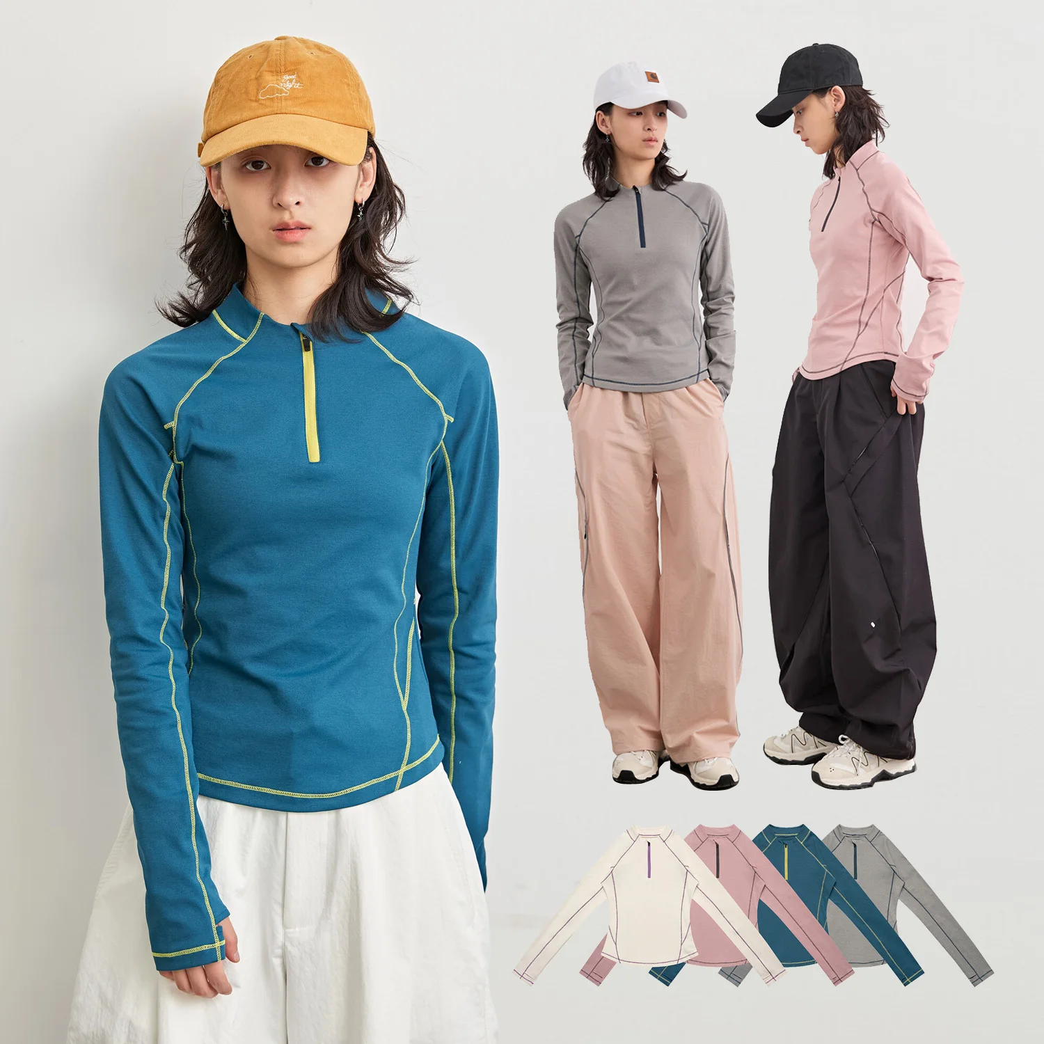 Women Outdoor Hiking Slim Fit Quick Dry Casual Long Sleeve Sport T-shirt Girl Streetwear Y2k City Walk Travel T Shirts Tops