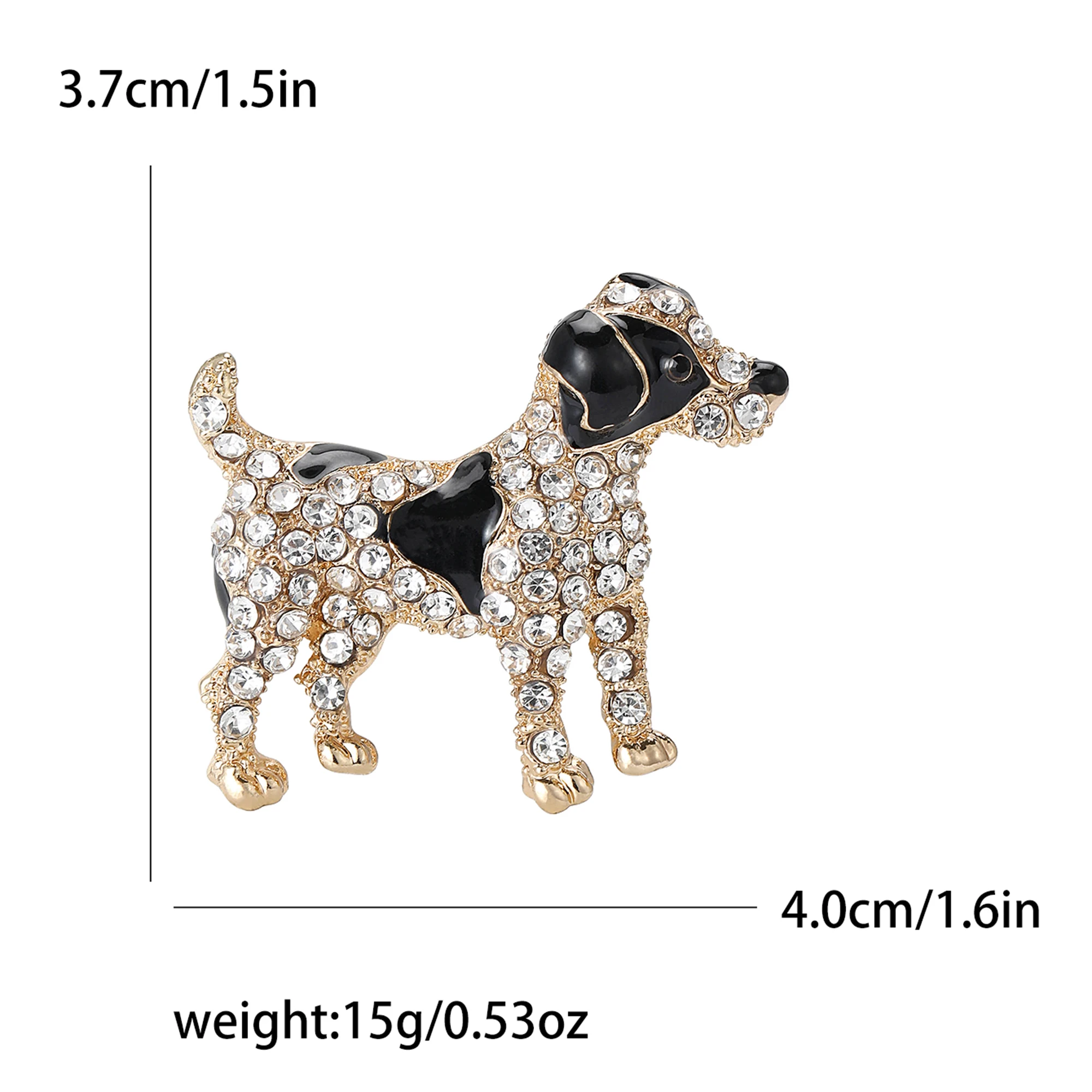 Cute Rhinestone Dog Brooches for Women Unisex Animal Pins 3-color Available Office Party Accessories Gifts