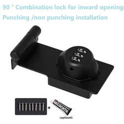 Password Locks Keyless Door Lock 90° Room Door Cabinet Mailbox Cupboard Locker File Wardrobe Burglar Lock for Home Security