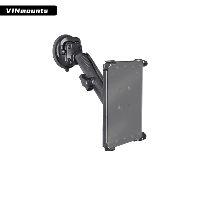 

Spring Loaded Tablet Clamp with Strong Suction Cup for Ipad Mini Compatible with 230x117mm overall size tablet, thickness 10mm