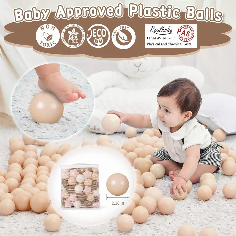 Ball Pit Balls 100 pièces, formes d'étoiles pour bébés enfants parc boules en plastique pour bébés piscine à balles chiot Playballs