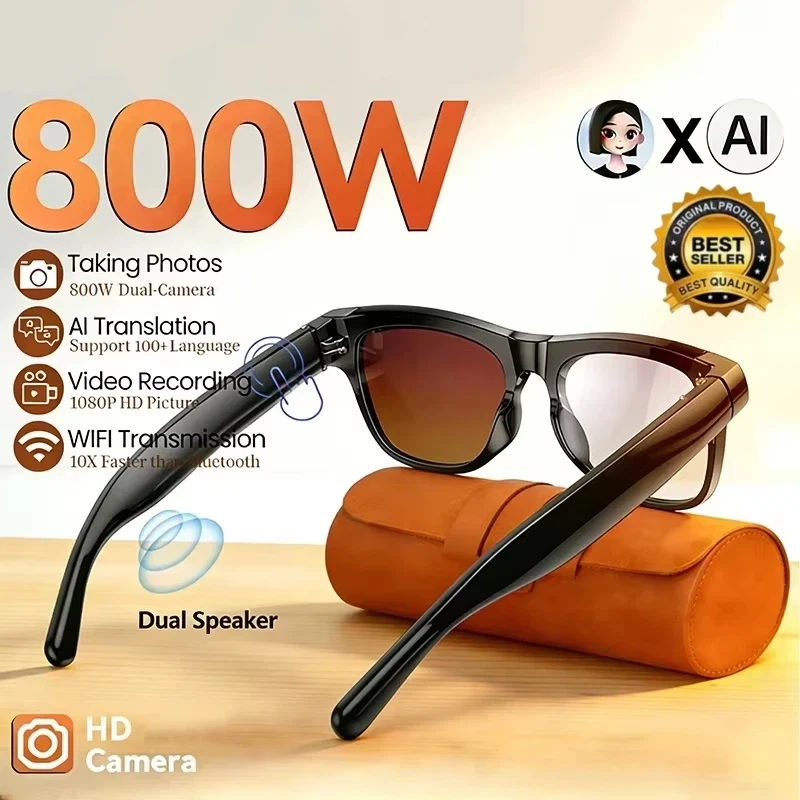 

Новые умные очки с ИИ 2026 года: ИИ-перевод, HD-камера 8 МП, съемка 4K, запись разговоров, прослушивание музыки