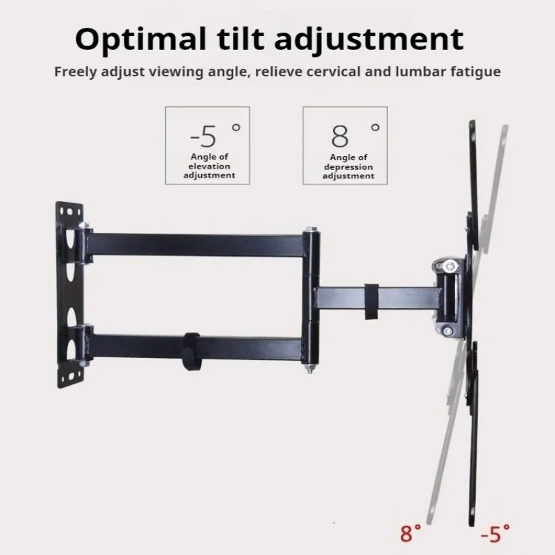 Soporte de pared para televisores con movimiento completo, inclinación y rotación, para televisores de 26 a 55 pulgadas. Compatible con montaje VESA y soporta hasta 25 kg. Soporte para televisores domésticos.