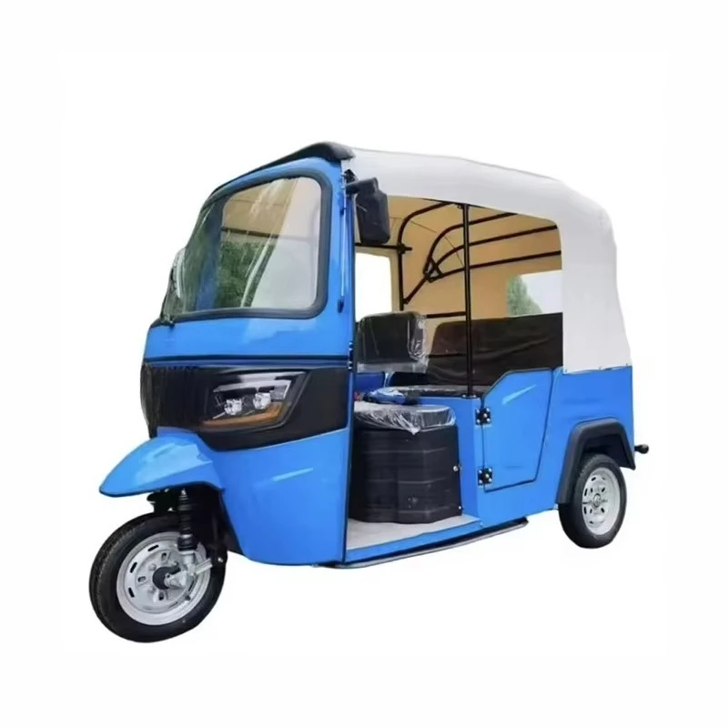 Semi-enclosed Electric Tuk Tuk Rickshaw, Three Wheel Electric Taxi Tricycle, City & Scenic Spot Passenger Transport EV T001