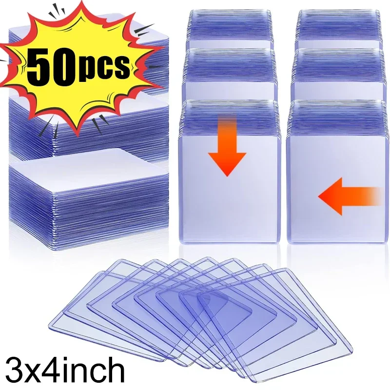 1/50Pcs Wholesale 35PT Transparent Card Sleeves Idol Photo Game Card Protector Vertical and Horizontal Card Holder Cover 3x4''