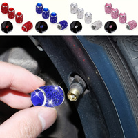 4PCS Bling Diamond Car Wheel Tyre Stem Air Caps, Dustproof Rhinestone Tire Valve Caps, Auto Accessoires