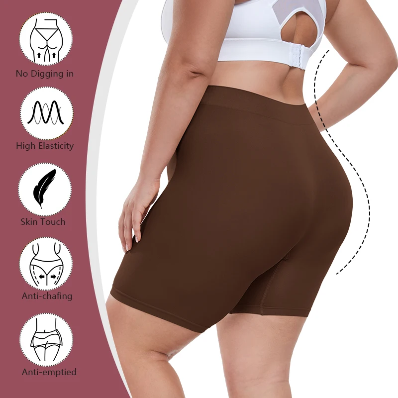 Nahtlose Shapewear Frauen Bauch-steuer Shorts Anti-Chafing Oberschenkel Schlanker Butter Heber Körper Shaper Sicherheit Höschen 3XL 4XL