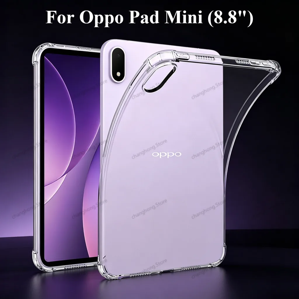 

For Funda Oppo Pad Mini 2026 Case Clear OPD2515 8.8" Tablet PC Soft TPU Back Cover with 4 Shockproof Airbags