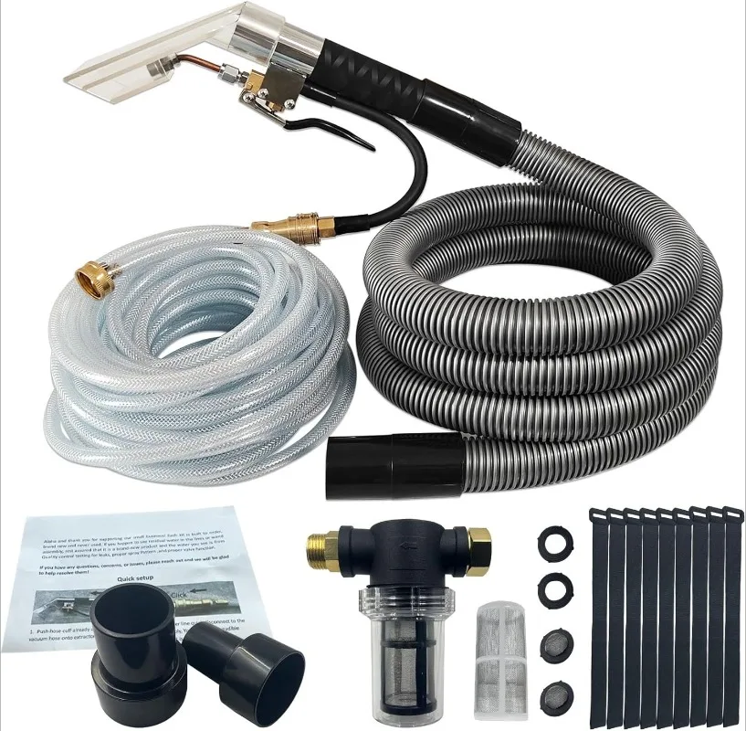 Shop Vac Extractor Kit(50 FT Water line) Better Vacuum Extractor Hose Kit with Wand and Hose for Upholstery, Carpet Cleaning & A