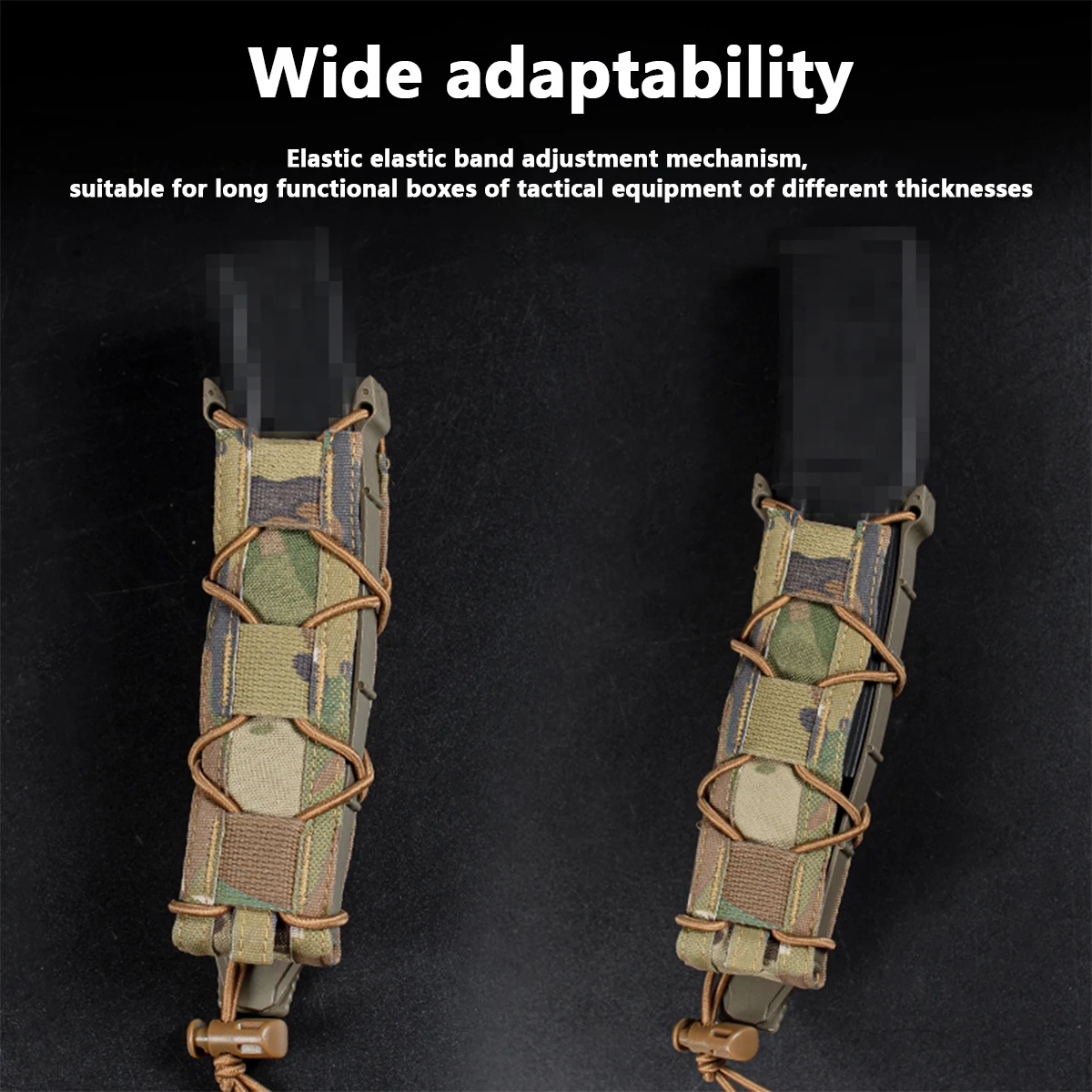 Tactical Open Pistol Magazine Pouch MP5 MP7 Mag Pouch 9mm .45 Long Mag Holder Bag MOLLE 500D Nylon Polymer Side Pane view 4