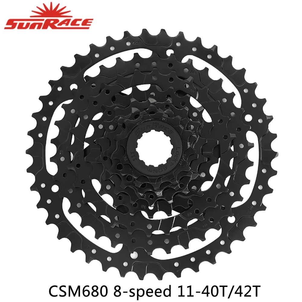 SUNRACE CSM680 8 Speed Cassette Sprocket 8V 11-40T 11-42T Freewheel for Mountain Bike for Shimano Sram Bicycle Parts